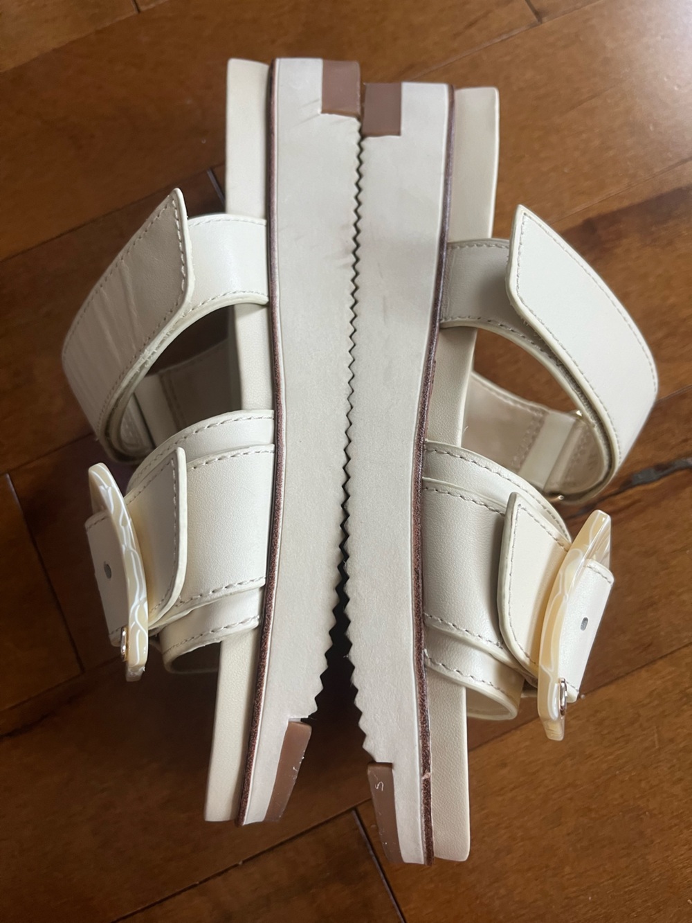 Sam Edelman Adrianna Ivory Double Strap Slide Sandals Size 7 Summer Resort - Picture 11 of 16